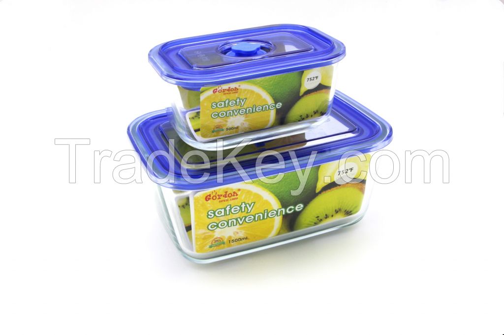 High borosilicate glass food container