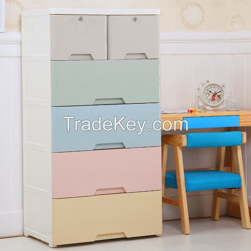 Kids Plastic Wardrobe Baby Plastic Storage Drawers Cabinet