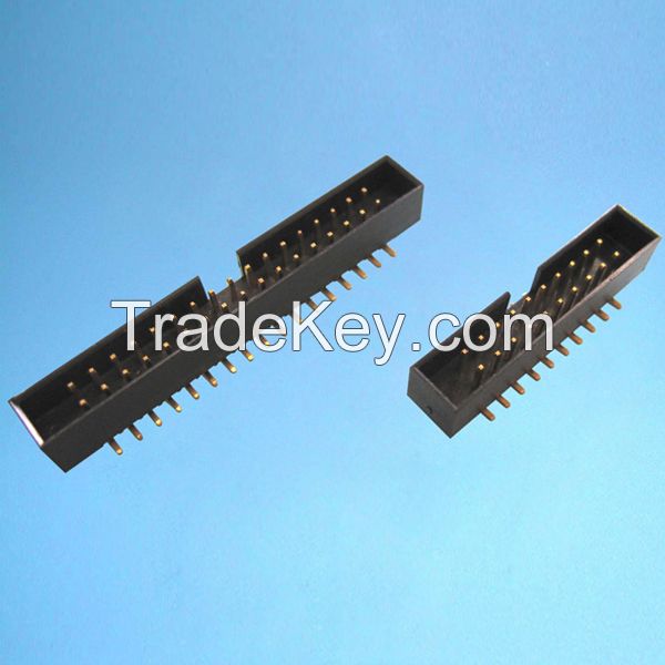 High quality 1.27mm 2mm 2.54mm pitch ejector header and box header with 6-64 straight right angle smt type pins