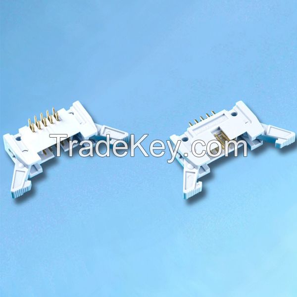 High quality 1.27mm 2mm 2.54mm pitch ejector header and box header with 6-64 straight right angle smt type pins