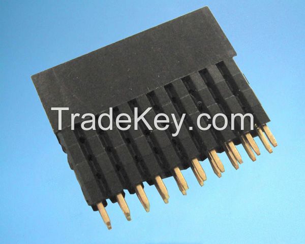 Female header pin connector with 1mm 1.27mm 2mm 2.54mm pitch single double row straight right angle smt 2-80 pins