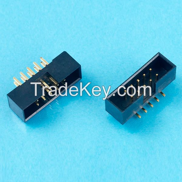 High quality 1.27mm 2mm 2.54mm pitch ejector header and box header with 6-64 straight right angle smt type pins