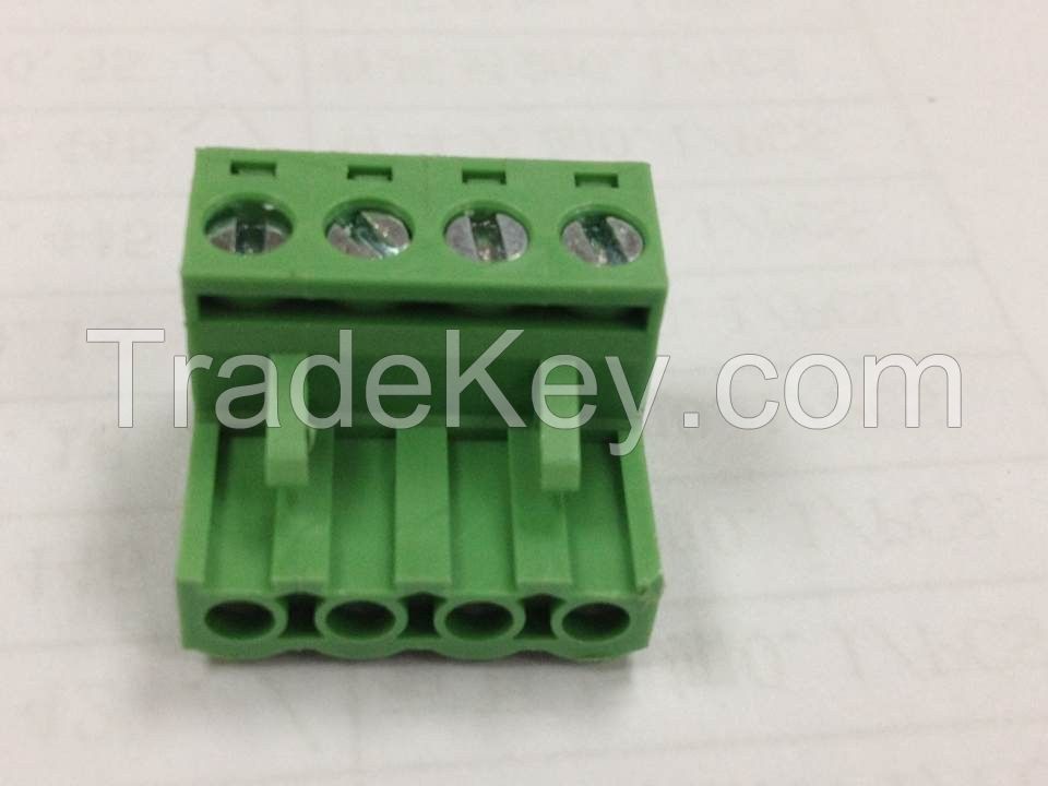 Pluggable male and female terminal block with 3.81mm 5mm 5.08mm 7.62mm pitch for pub mounting