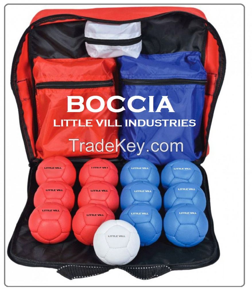 Paralympic BOCCIA BALLS set HANDmade STITCHED with carrying bag