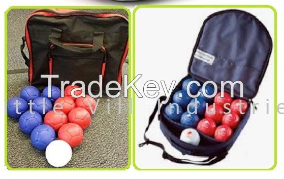 handmade BOCCIA BALLS set with carrying bag