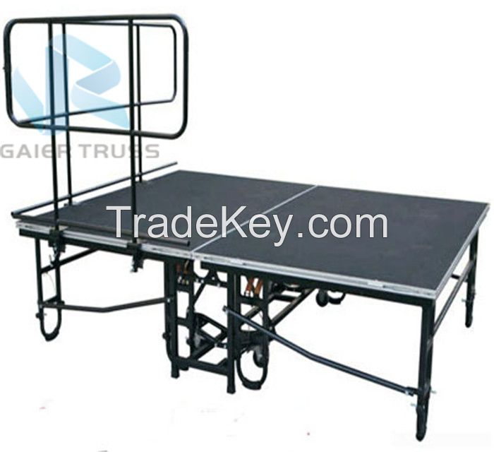Factory Direct Supply Portable Steel Folding Stage with Step Stairs