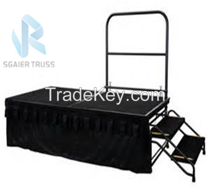 Factory Direct Supply Portable Steel Folding Stage with Step Stairs