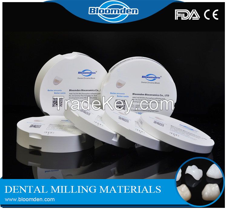 Super translucent CAD/CAM 0D98mm zirconia disc