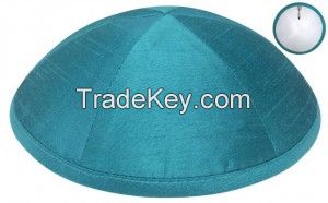 Turquoise Raw Silk Kippah