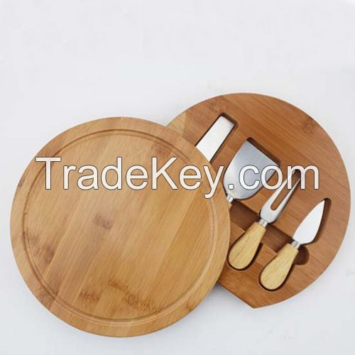 bamboo wood cheese box with tools