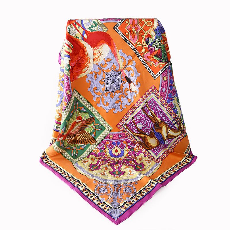 Custom Printing Square Neck Scarves Silk Twill Scarf 90x90