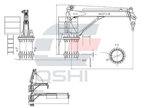 Hydraulic Telescopic Boom Crane with CCS/ABS/BV Certificate