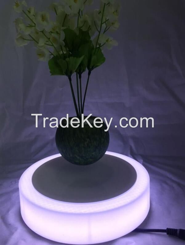 Plastic base magnetic floating air bonsai plant with led light