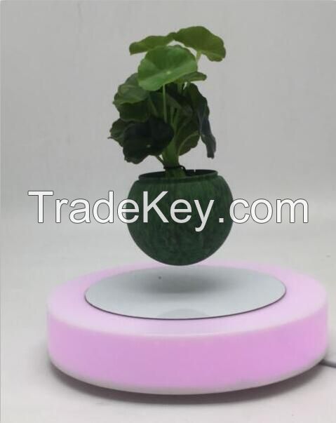 Plastic base magnetic floating air bonsai plant with led light