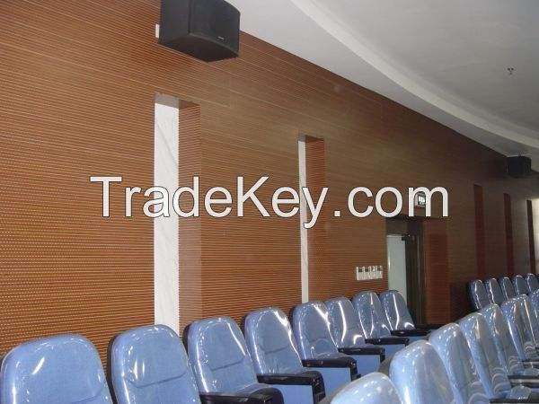 Wooden Sound insulation auditorium acoustic panel fireproof cheap grooved wood paneling for walls