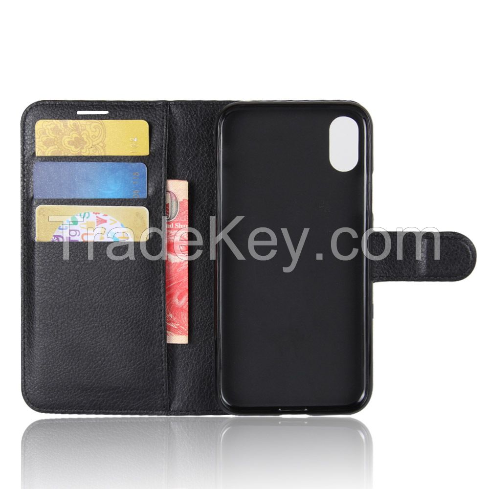 2018 New Arrive PU Leather Mobile Phone Case Flip Cover Case for iPhone X 