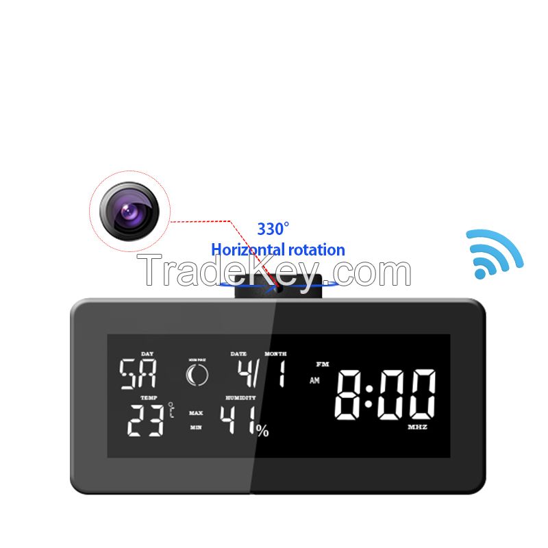 330 degree rotating invisible wifi weather station radio hidden camera hd 1080p