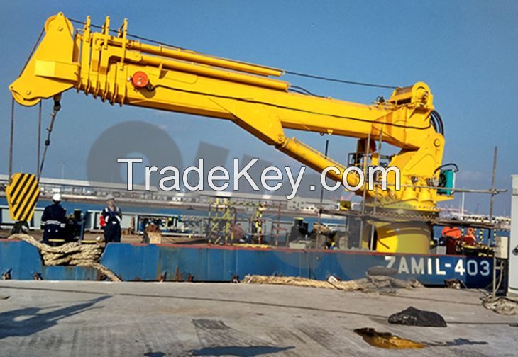 Long Range Telescopic Boom Marine Crane Pedestal Crane