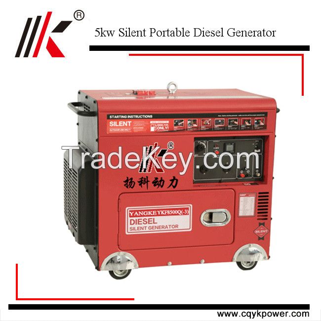 High quality small portable 5000watt silent diesel generator