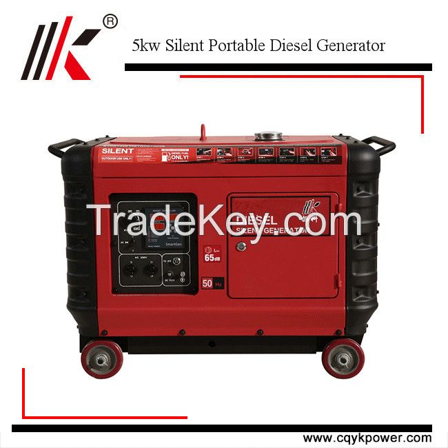 High quality small portable 5000watt silent diesel generator
