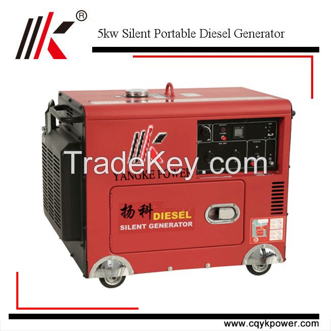 High quality small portable 5000watt silent diesel generator