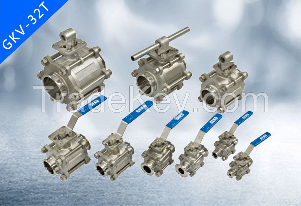 3PC HIGH PURITY CLEAN BALL VALVE(T-CLAMP)ISO 5211
