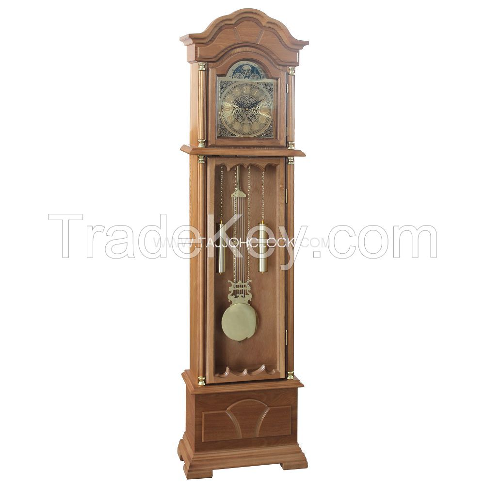 antique wooden pendulum grandfather clock