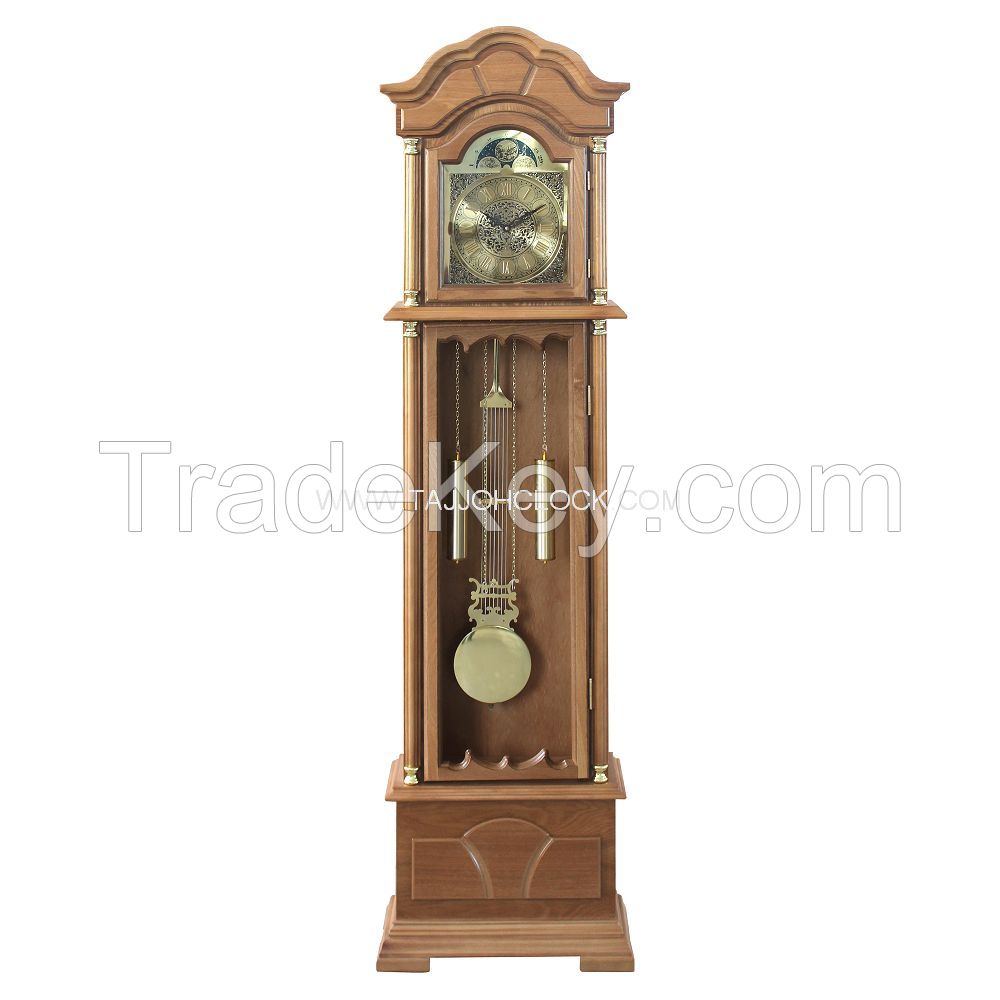 antique wooden pendulum grandfather clock