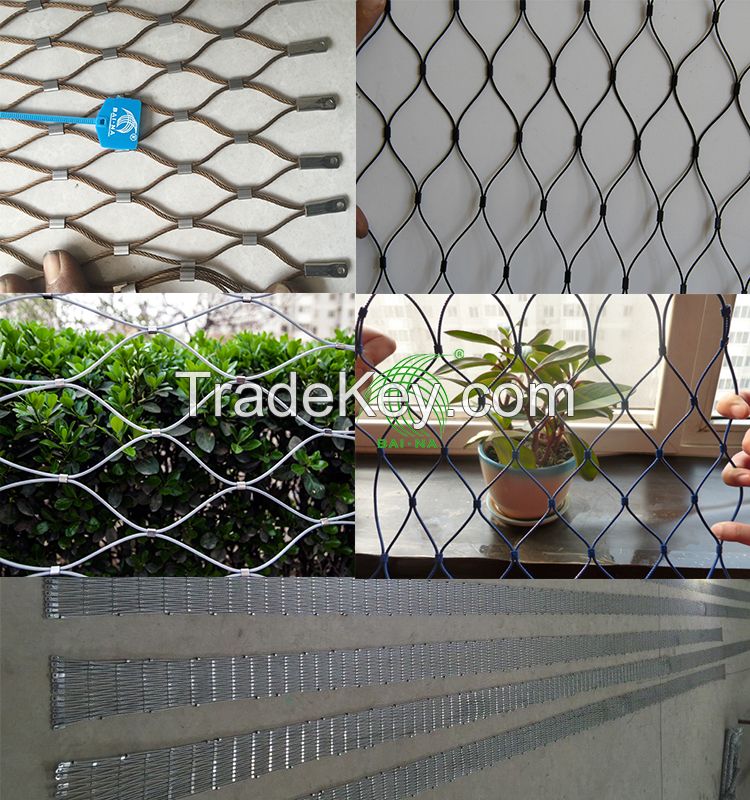 Stainless Steel Cable Wire Netting For Zoo Aviary Bird Rope Mesh