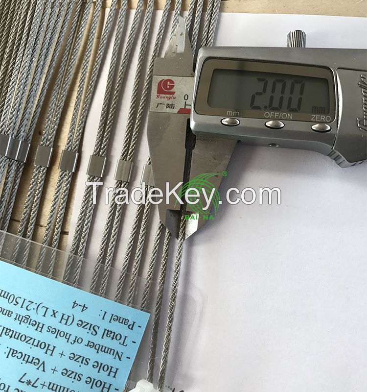 Ferrule Type Flexible Inox Cable Stainless Steel Wire Rope Mesh Safety Net