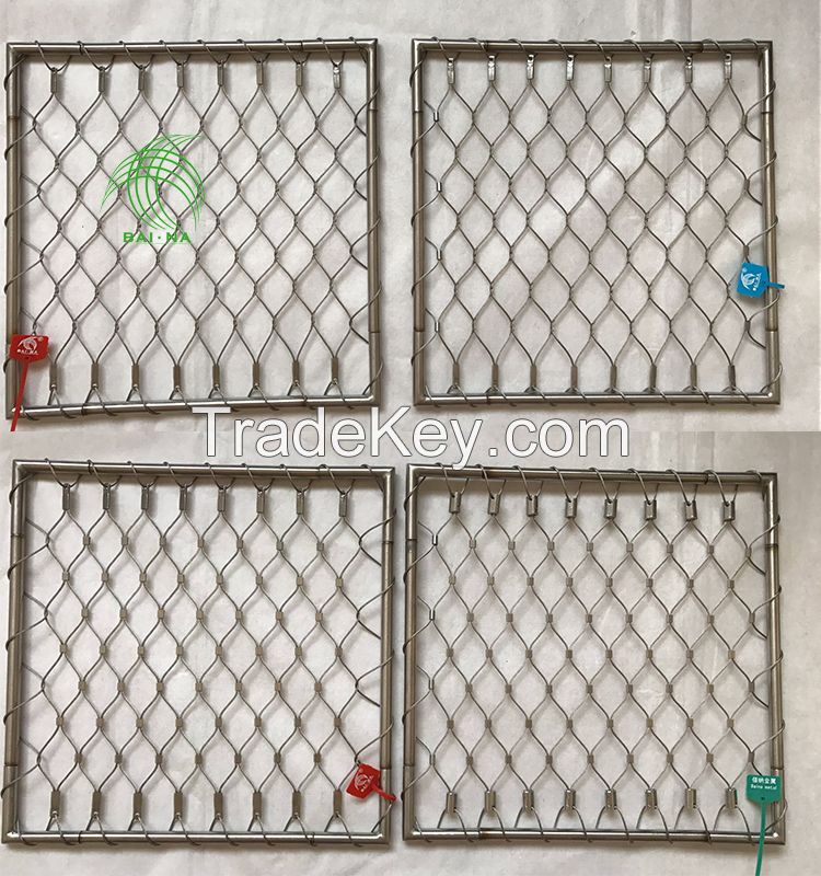 Stainless Steel Cable Mesh For Protection With Frame
