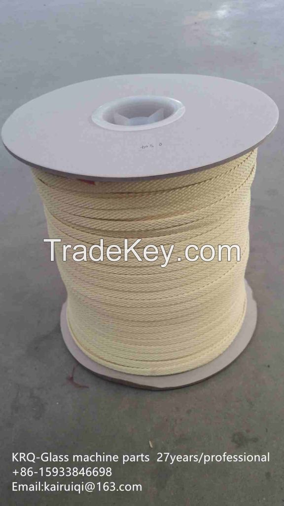 12*4&5.5*5.5 yellow kevlar rope/ fiber rope for tempering furance