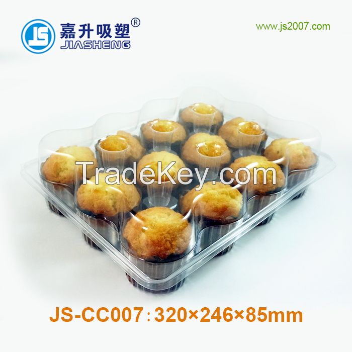 PET plastic muffin 12pcs cupcake packaging with dividers