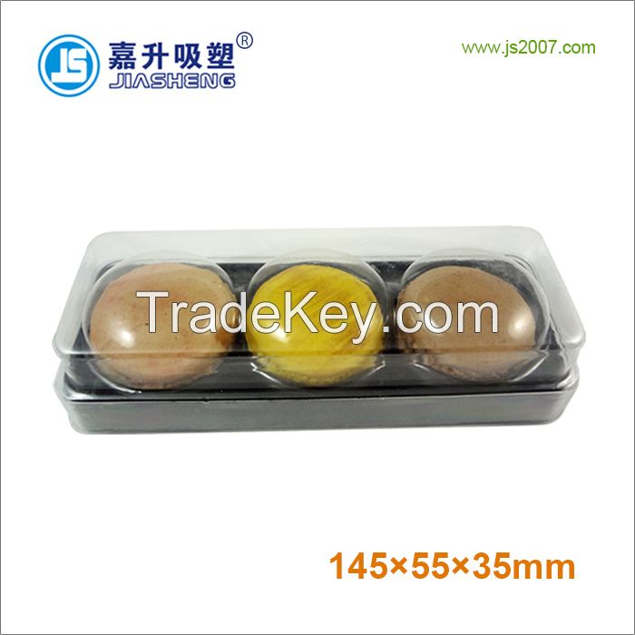 China Suppliers Disposable Food Grade Plastic 3pcs Macaron Packaging