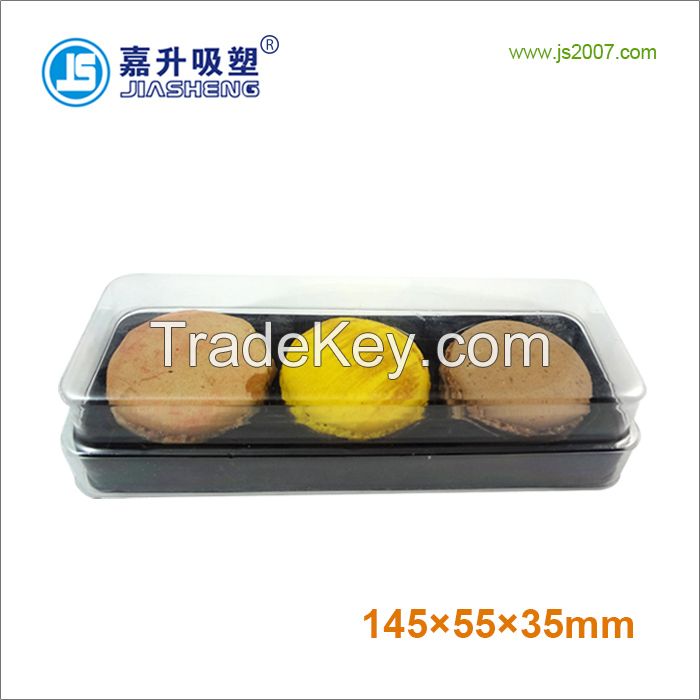China Suppliers Disposable Food Grade Plastic 3pcs Macaron Packaging