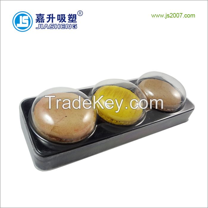 China Suppliers Disposable Food Grade Plastic 3pcs Macaron Packaging