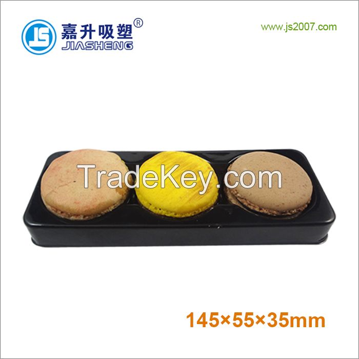 China Suppliers Disposable Food Grade Plastic 3pcs Macaron Packaging