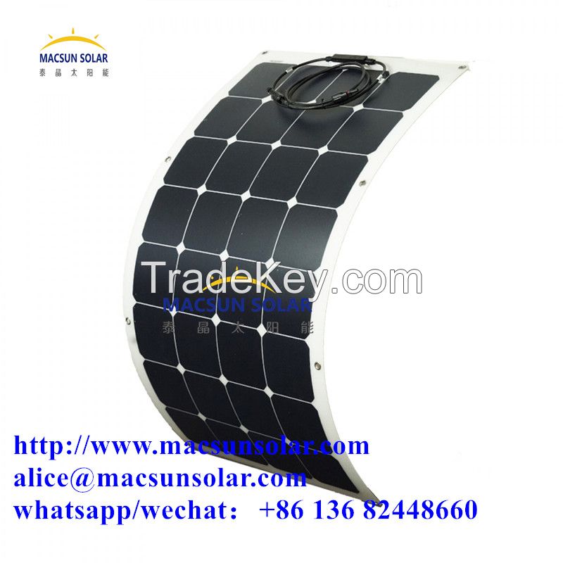 100W Solar panel  solar module  High Steady Quality Sunpower Semi-flexible Solar Moulds