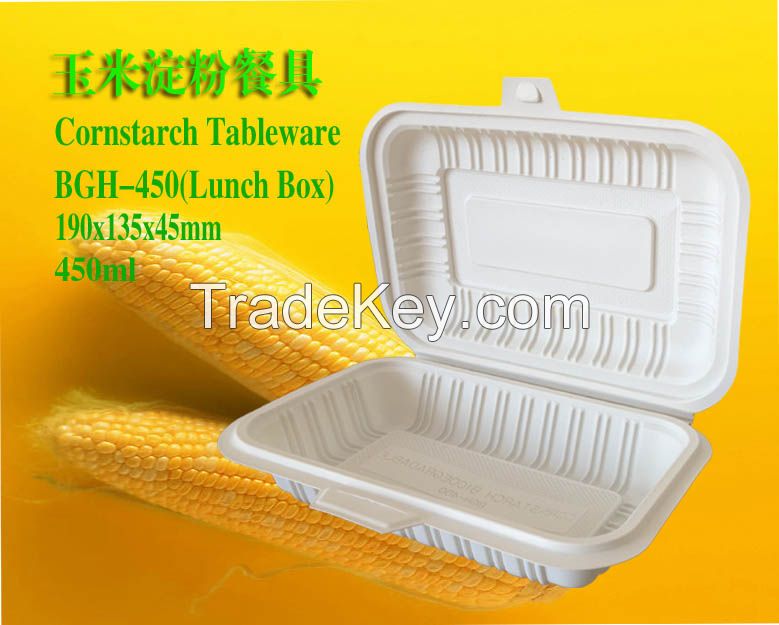 Biodegradable Lunch Box Disposable Cornstarch/fast food Container/Takeaway Packing
