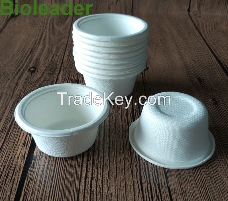 100% Eco-friendly 8oz/260mlHigh Quality 100% Biodegradable Disposable Take-away Fast Food Packagingcup, paper pulp molded cup