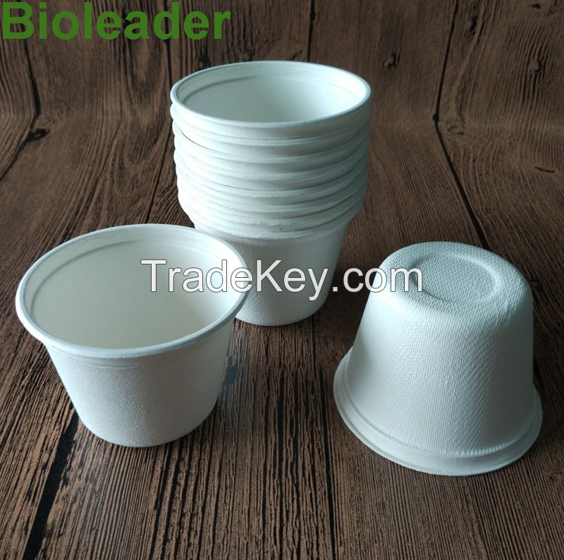 100% Eco-friendly 8oz/260mlHigh Quality 100% Biodegradable Disposable Take-away Fast Food Packagingcup, paper pulp molded cup