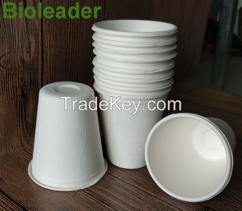 100% Eco-friendly 8oz/260mlHigh Quality 100% Biodegradable disposable take-away fast food packagingcup, paper pulp molded cup