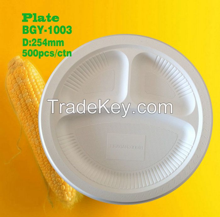 CPLA Biodegradable Disposable Compostable Tableware/Cutlery with Cornstarch Plates