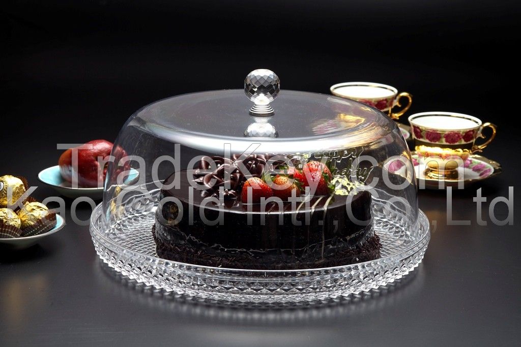 Diamond Cake plate with cover