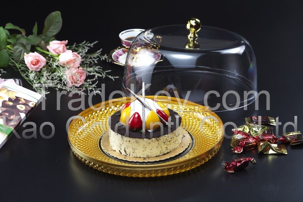 Diamond Cake plate with cover