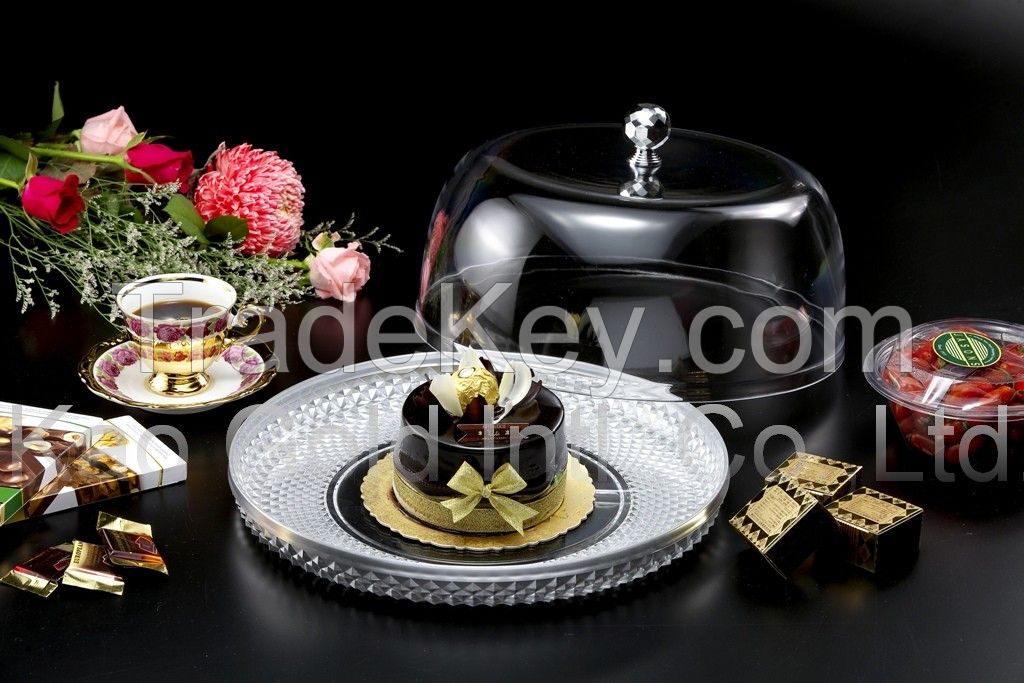 Diamond Cake plate with cover