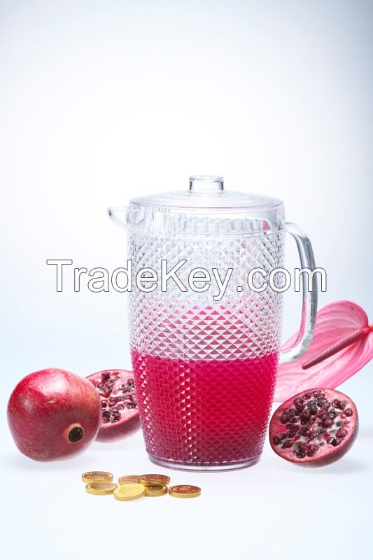 Acrylic water jug with 6 cups