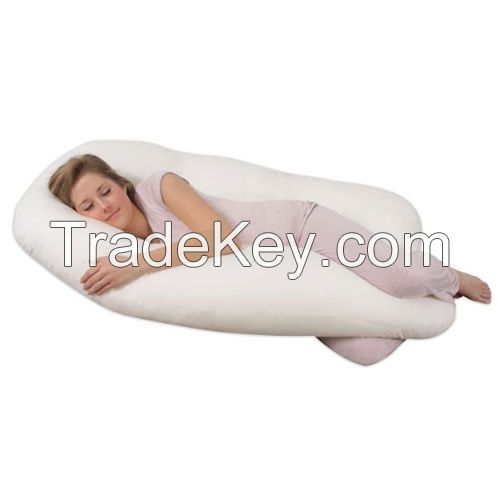 Contoured Total Body Pillow Pregnancy Maternity Comfort Pregnant Mom Sleep White