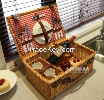 6 person picnic basket food wicker picnic basket