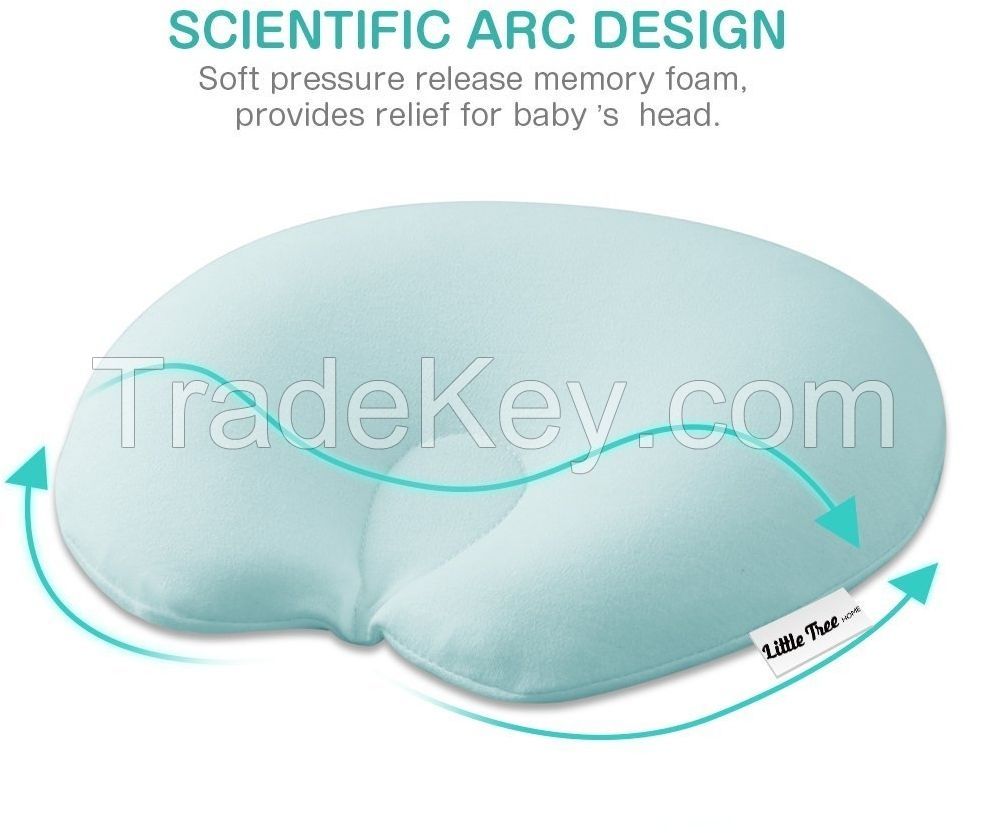 Baby Pillow For Plagiocephaly Flat Head Syndrome, Little Tree Memory Foam Baby  